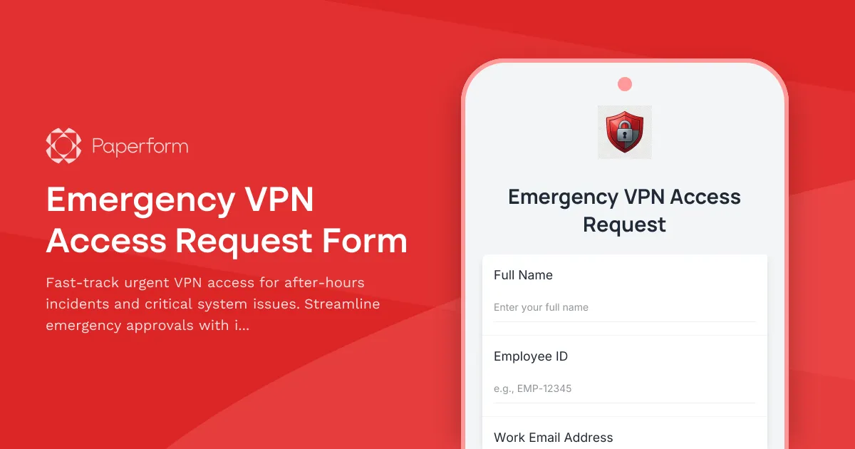 Emergency VPN Access Request Form