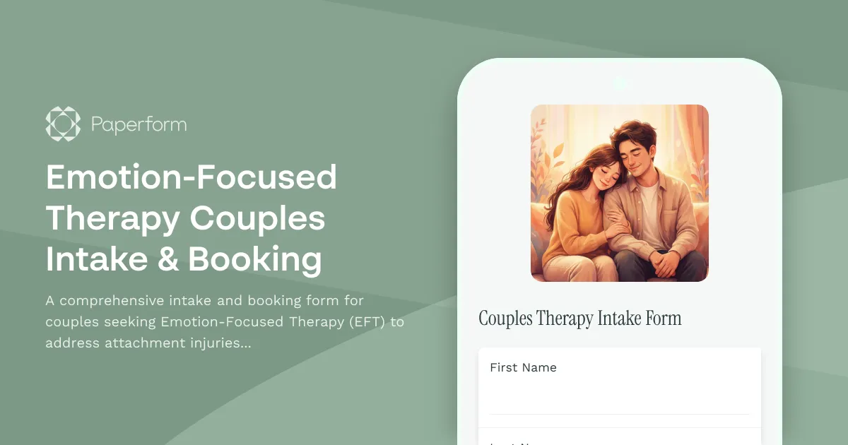 Emotion-Focused Therapy Couples Intake & Booking