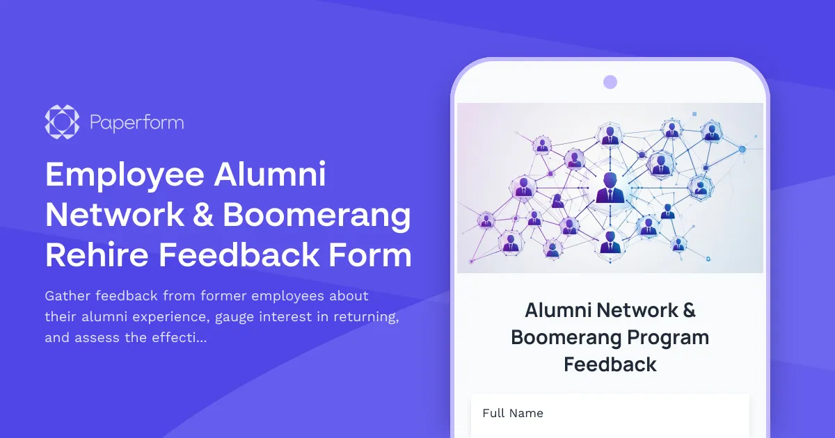 Employee Alumni Network & Boomerang Rehire Feedback Form