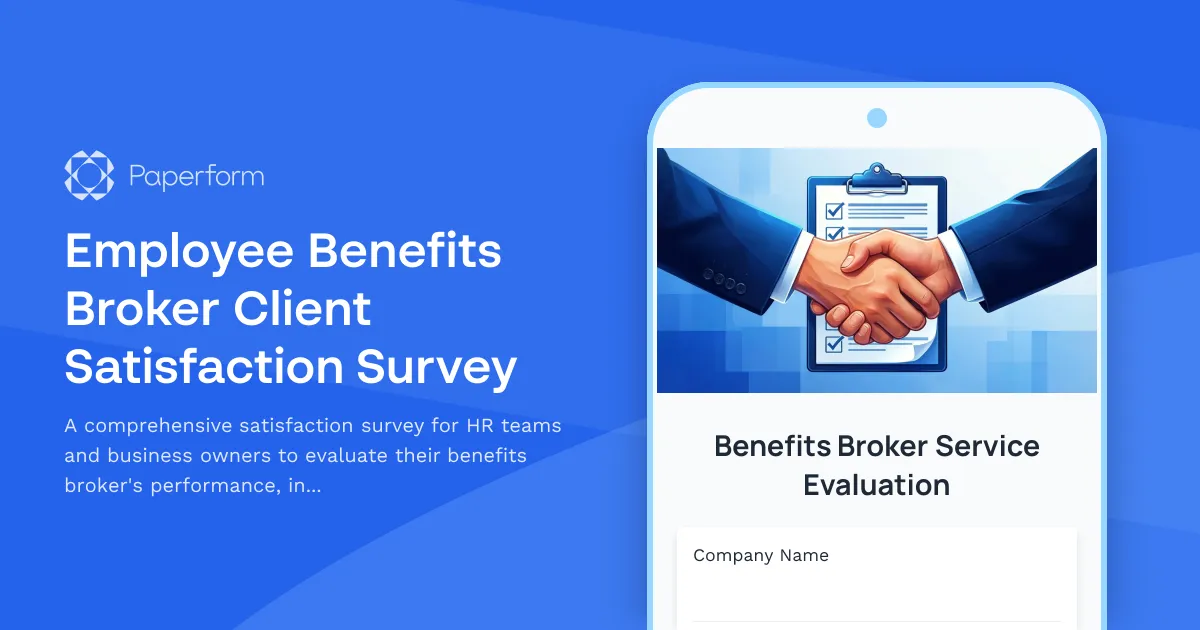 Employee Benefits Broker Client Satisfaction Survey