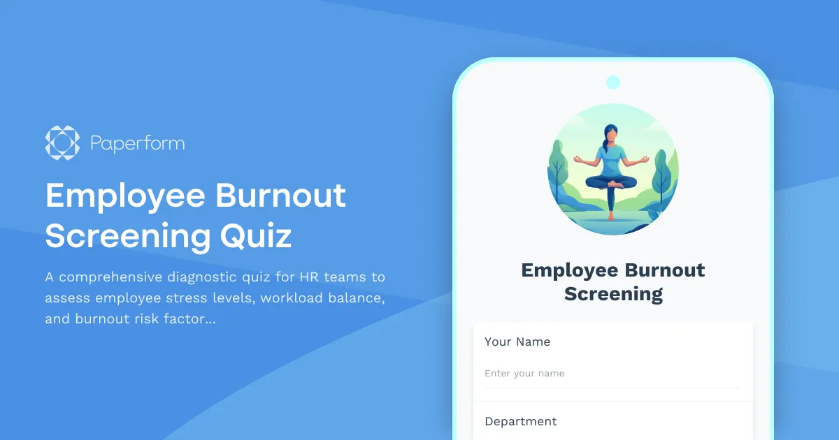 Employee Burnout Screening Quiz