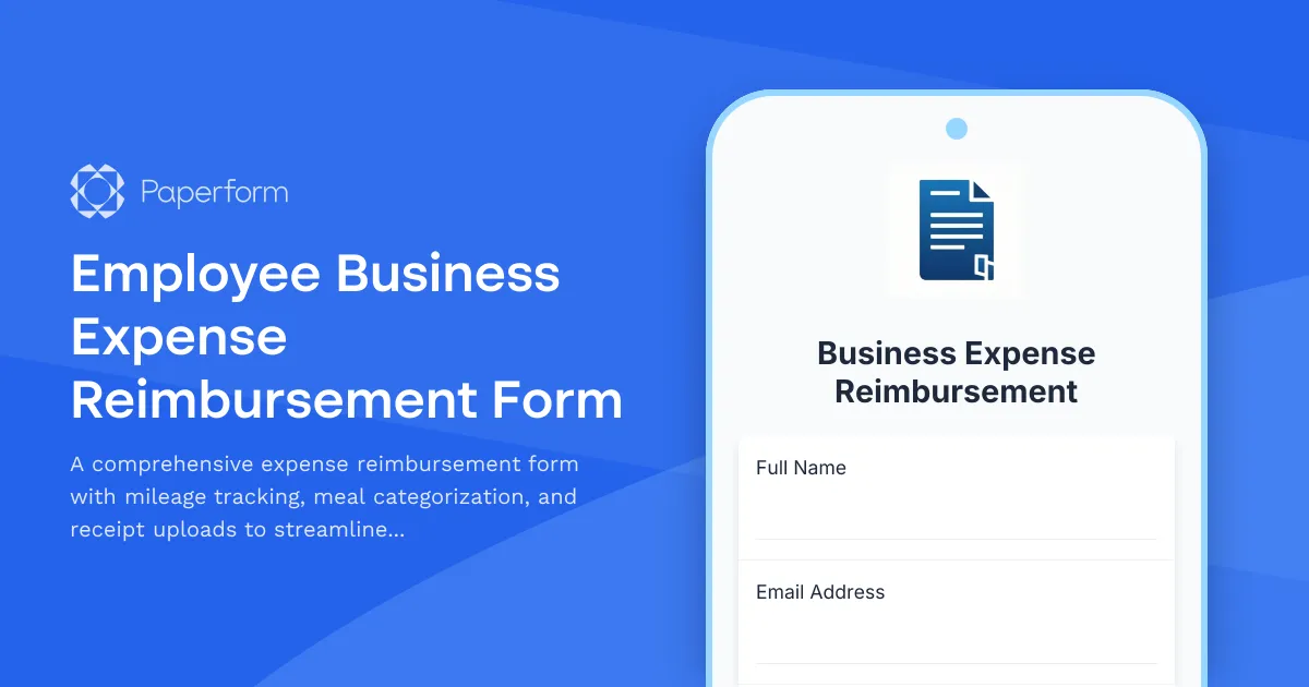 Employee Business Expense Reimbursement Form
