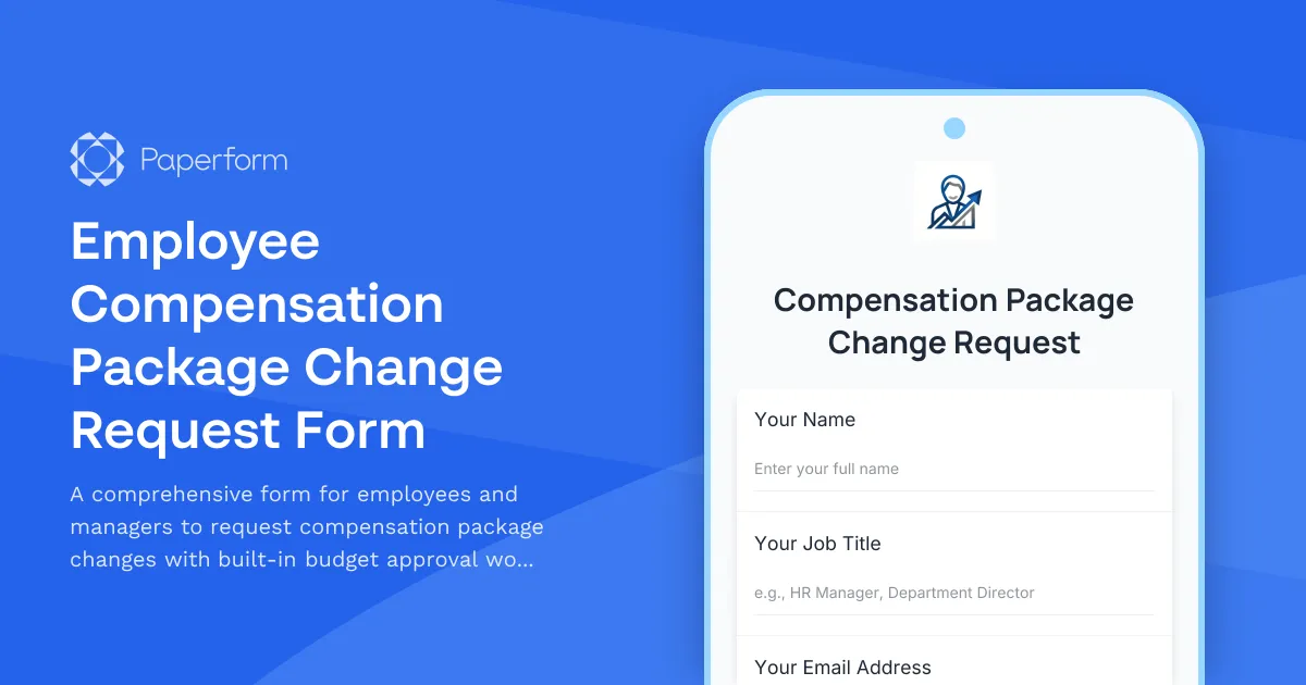 Employee Compensation Package Change Request Form