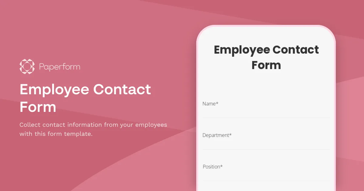 Employee Contact Form