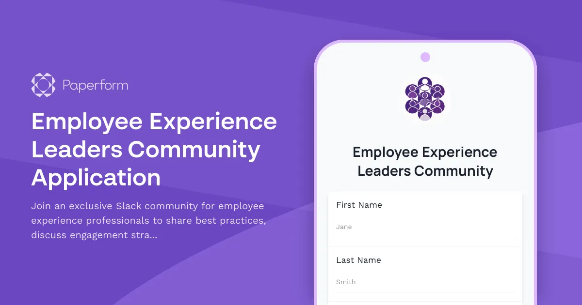 Employee Experience Leaders Community Application