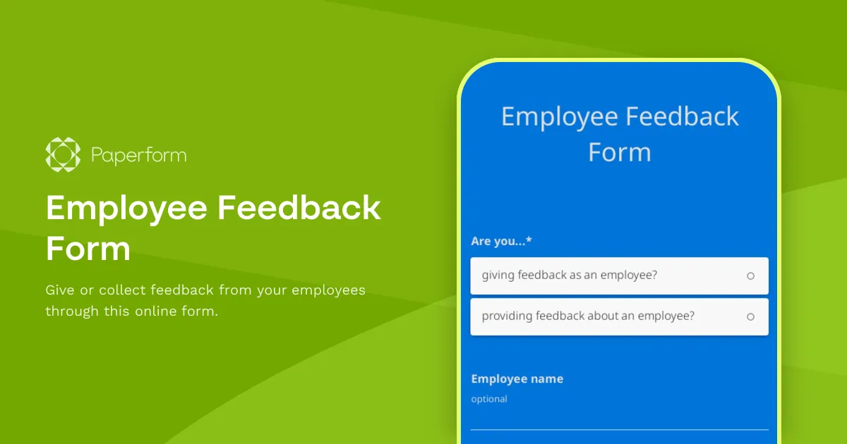 Employee Feedback Form