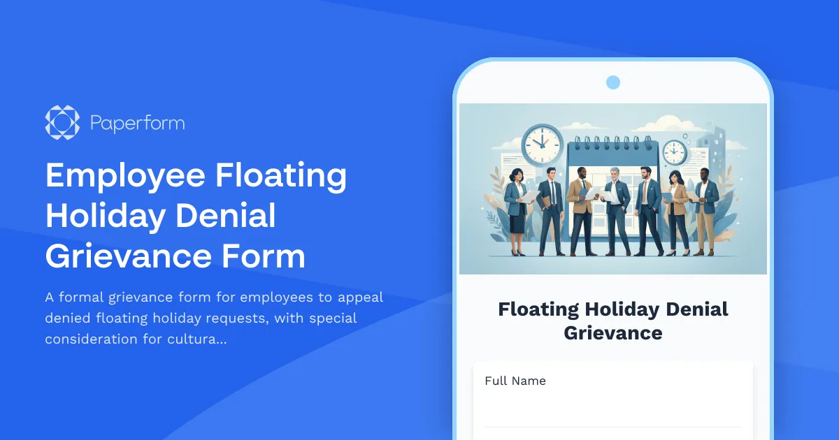 Employee Floating Holiday Denial Grievance Form