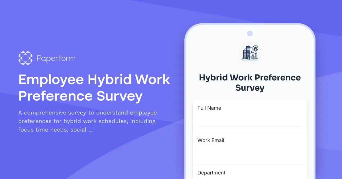 Employee Hybrid Work Preference Survey