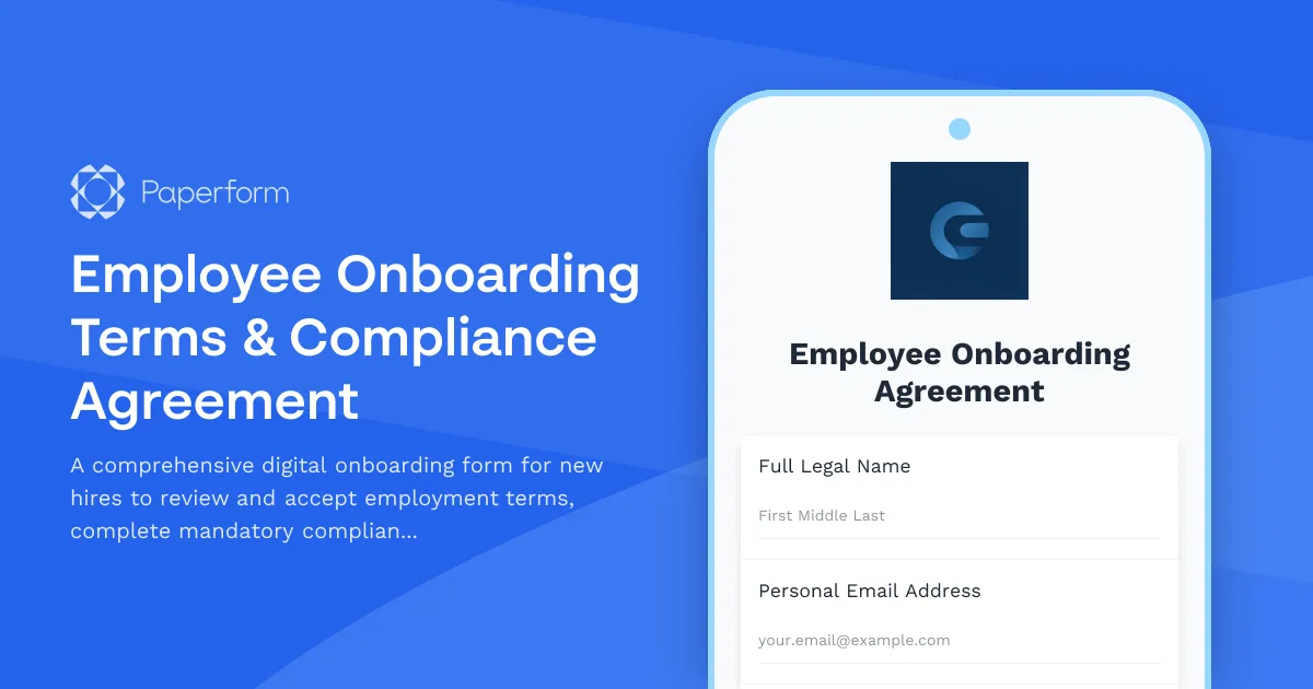 Employee Onboarding Terms & Compliance Agreement