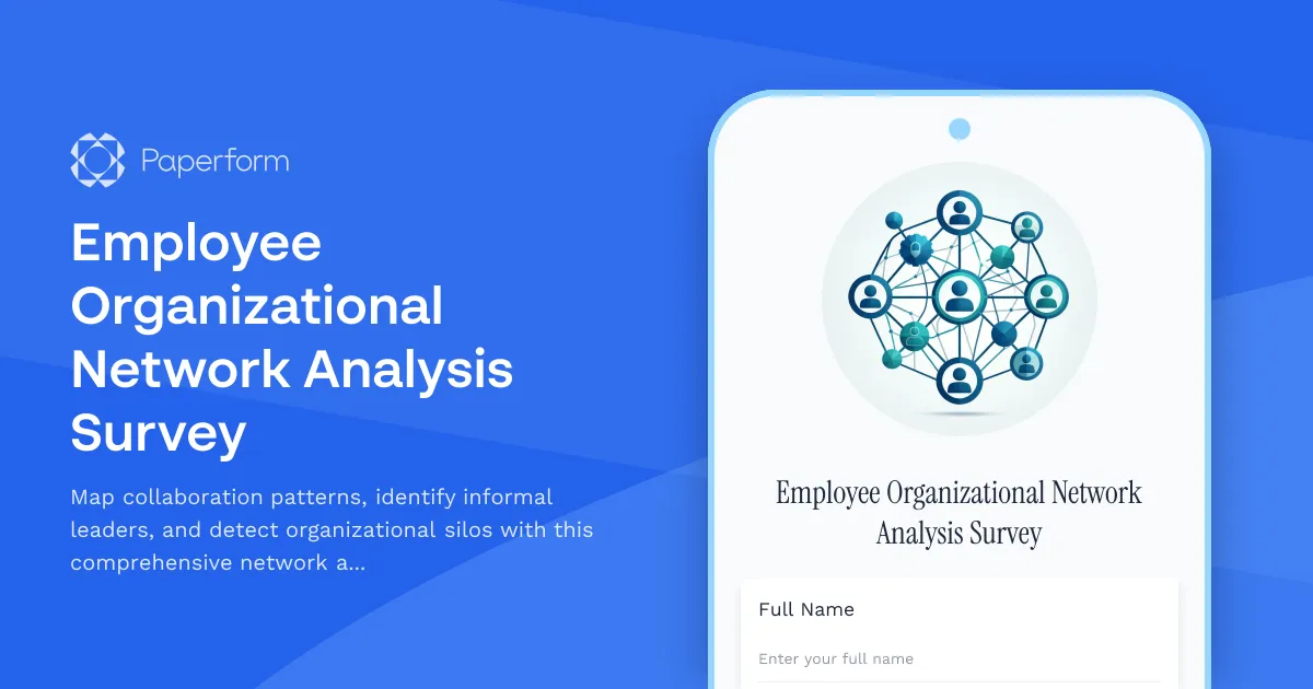 Employee Organizational Network Analysis Survey