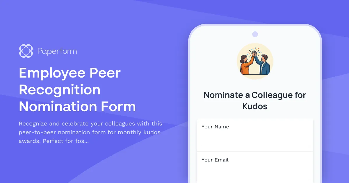 Employee Peer Recognition Nomination Form