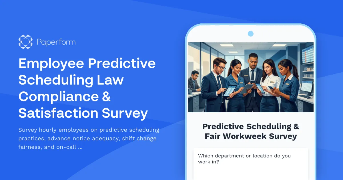 Employee Predictive Scheduling Law Compliance & Satisfaction Survey