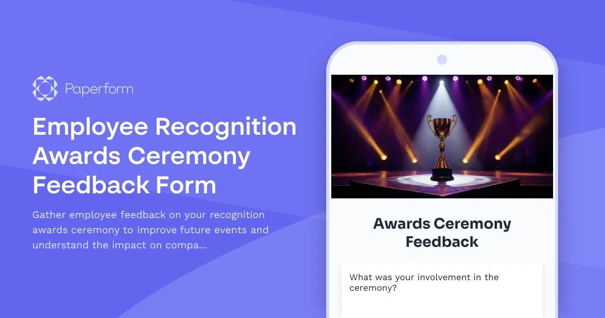 Employee Recognition Awards Ceremony Feedback Form