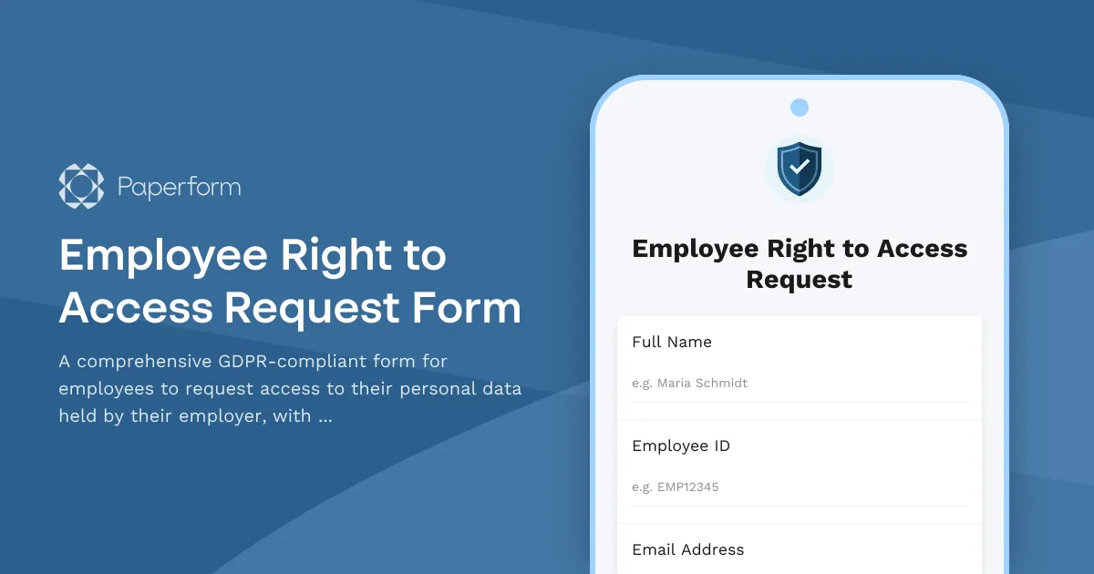 Employee Right to Access Request Form