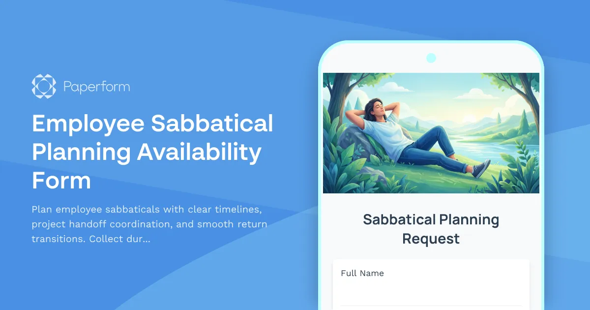 Employee Sabbatical Planning Availability Form