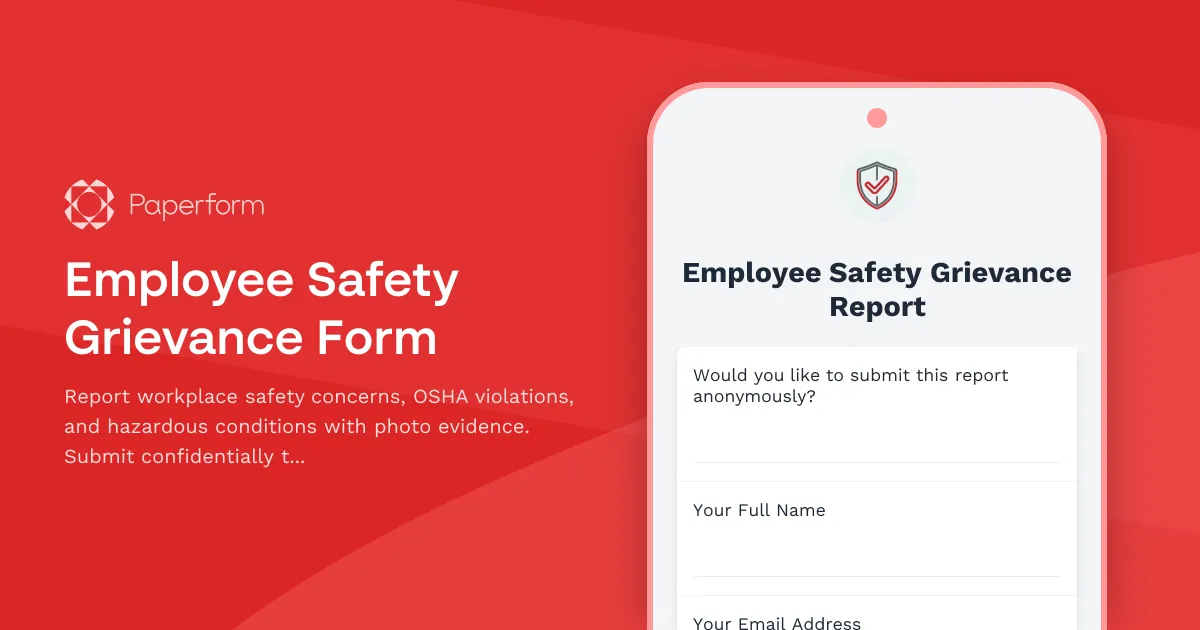 Employee Safety Grievance Form