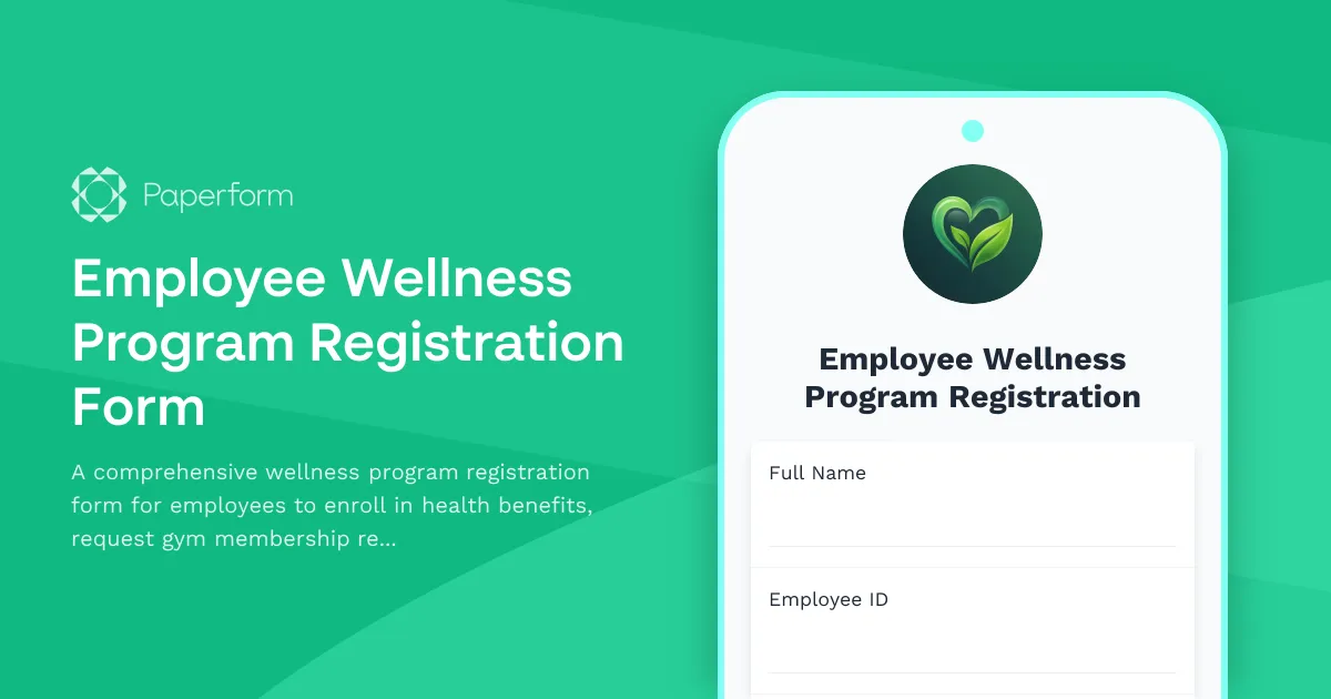 Employee Wellness Program Registration Form