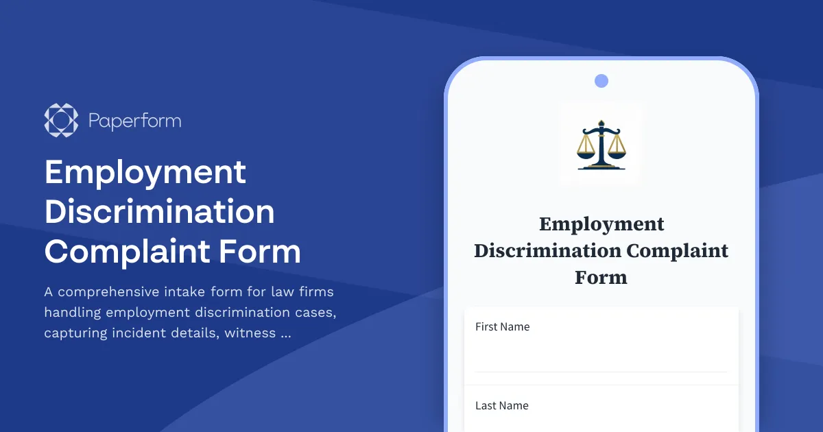 Employment Discrimination Complaint Form