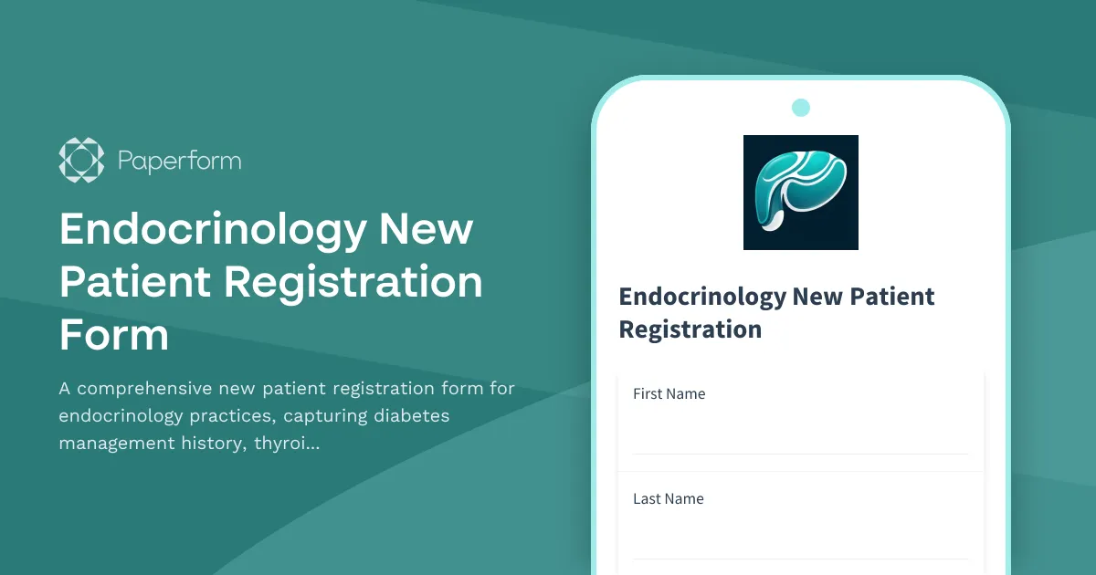 Endocrinology New Patient Registration Form