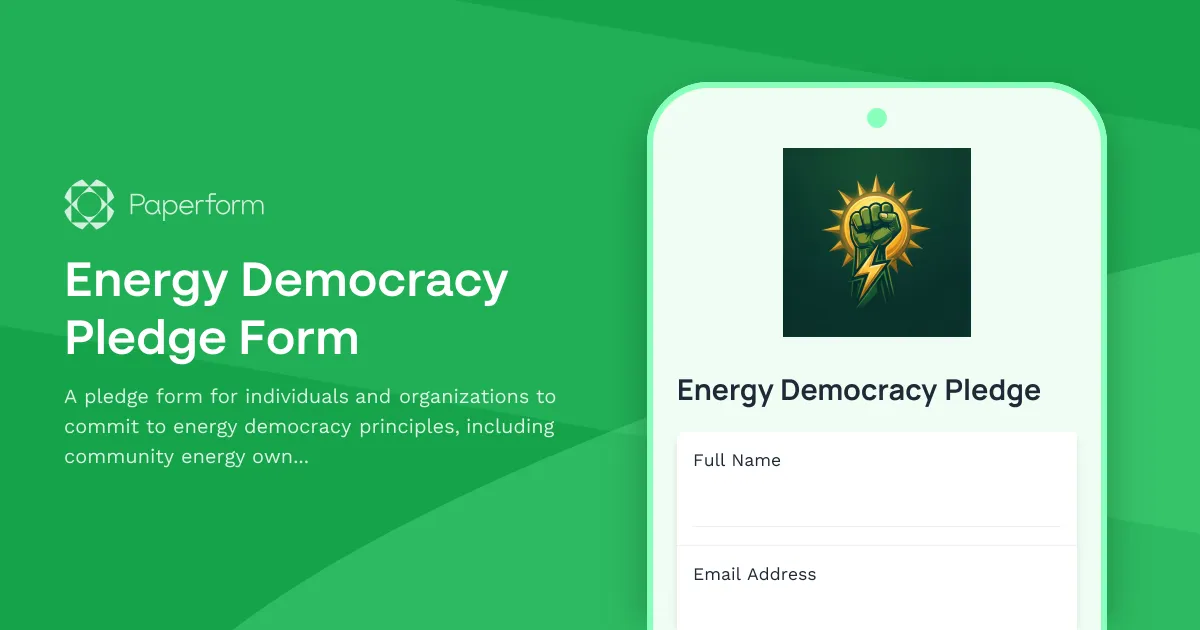 Energy Democracy Pledge Form