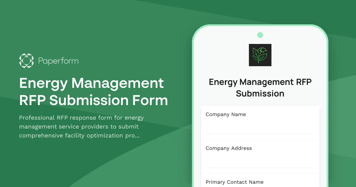 Energy Management RFP Submission Form