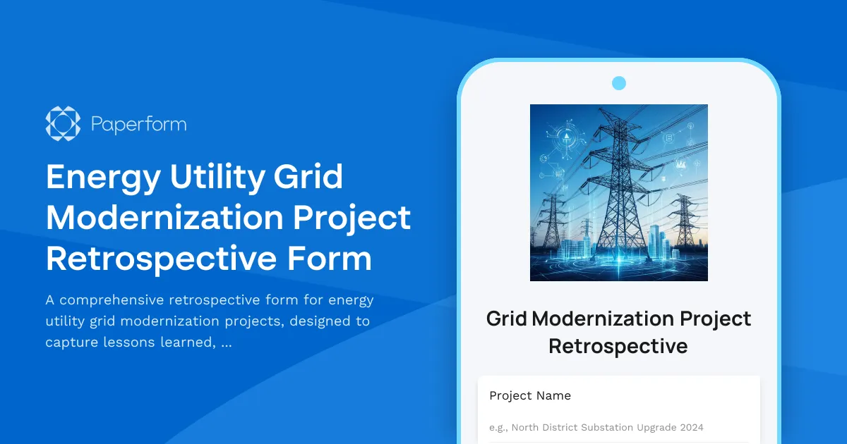 Energy Utility Grid Modernization Project Retrospective Form