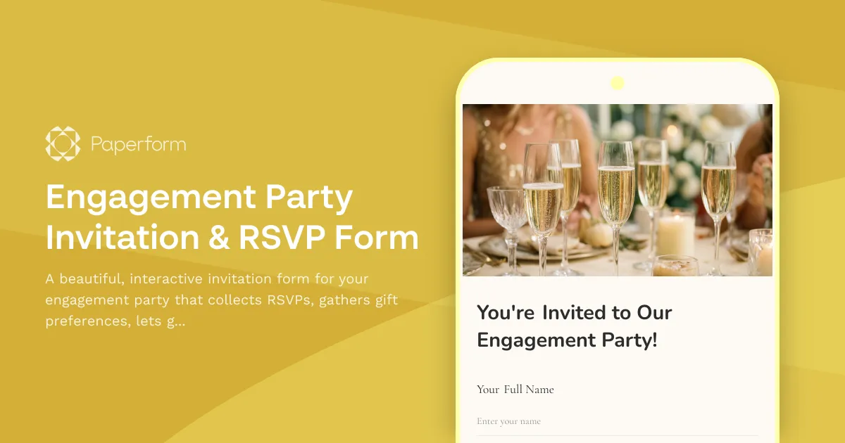 Engagement Party Invitation & RSVP Form