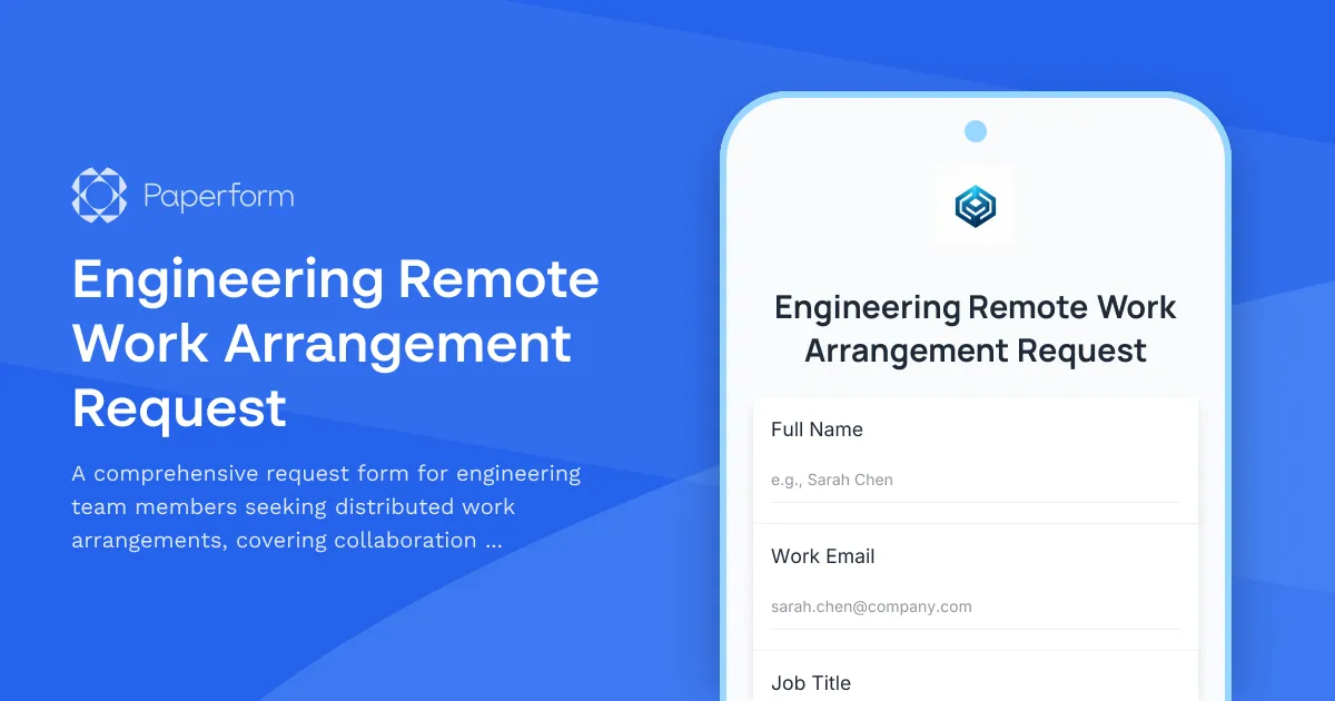 Engineering Remote Work Arrangement Request