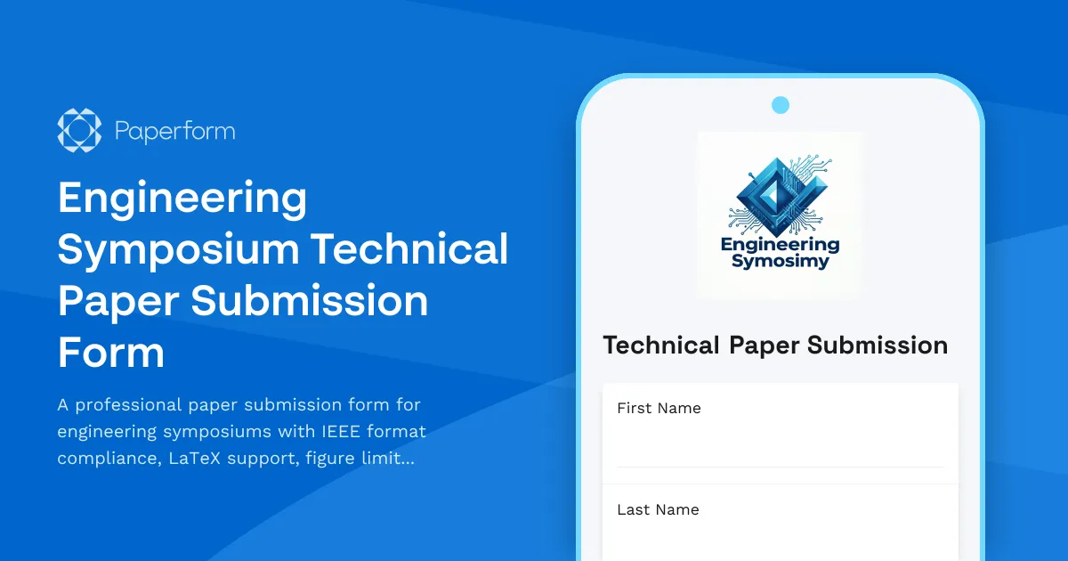 Engineering Symposium Technical Paper Submission Form