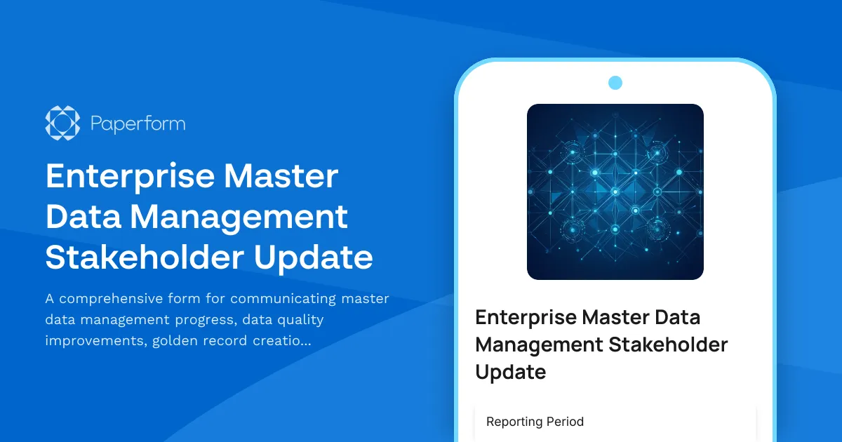 Enterprise Master Data Management Stakeholder Update