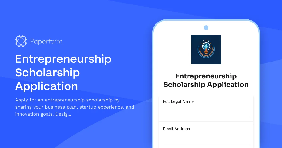 Entrepreneurship Scholarship Application