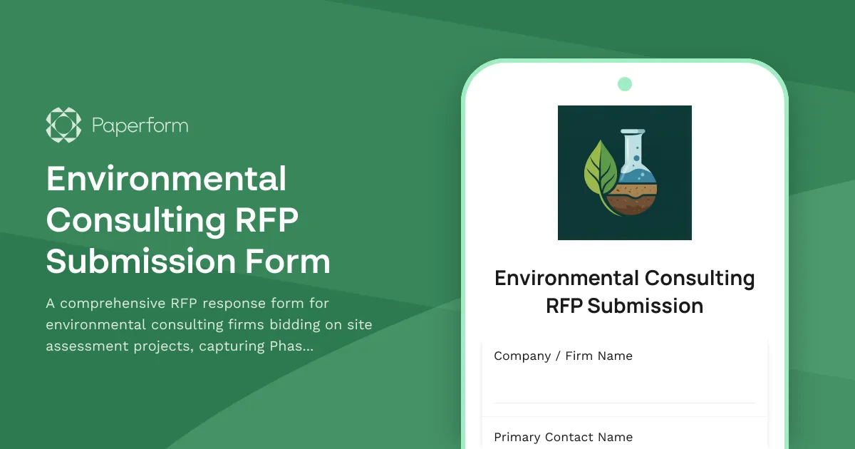 Environmental Consulting RFP Submission Form