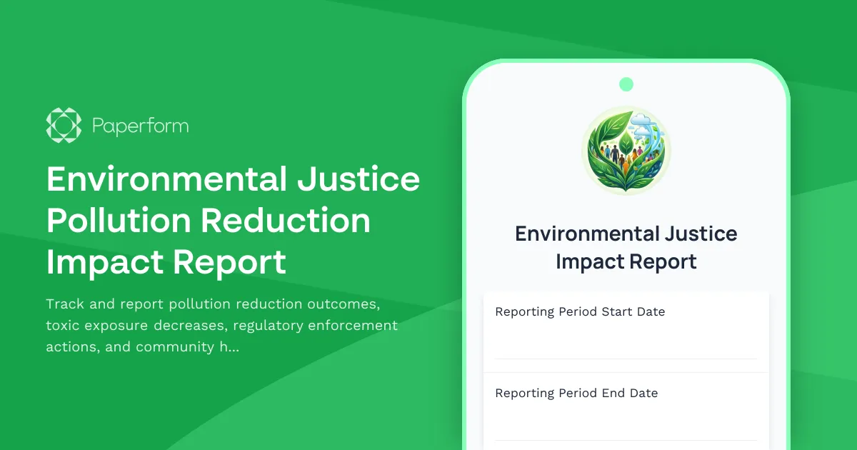 Environmental Justice Pollution Reduction Impact Report