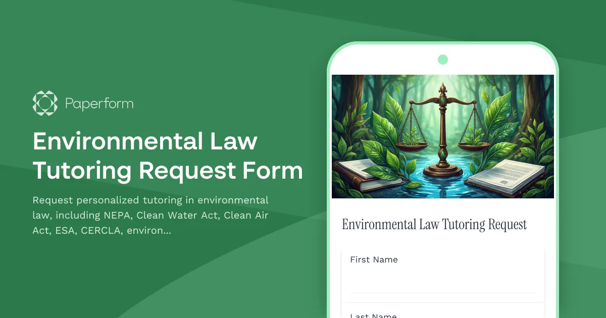 Environmental Law Tutoring Request Form