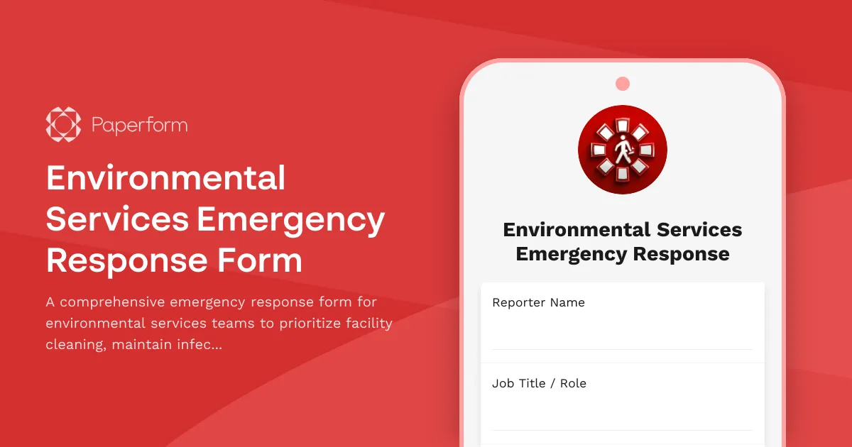Environmental Services Emergency Response Form