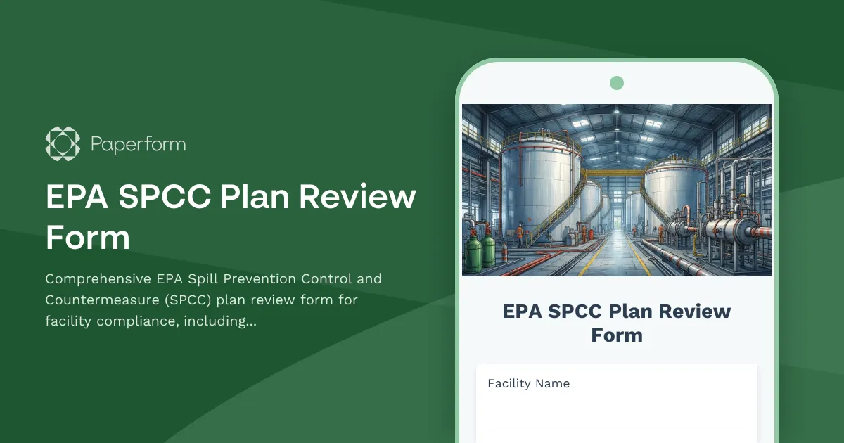 EPA SPCC Plan Review Form