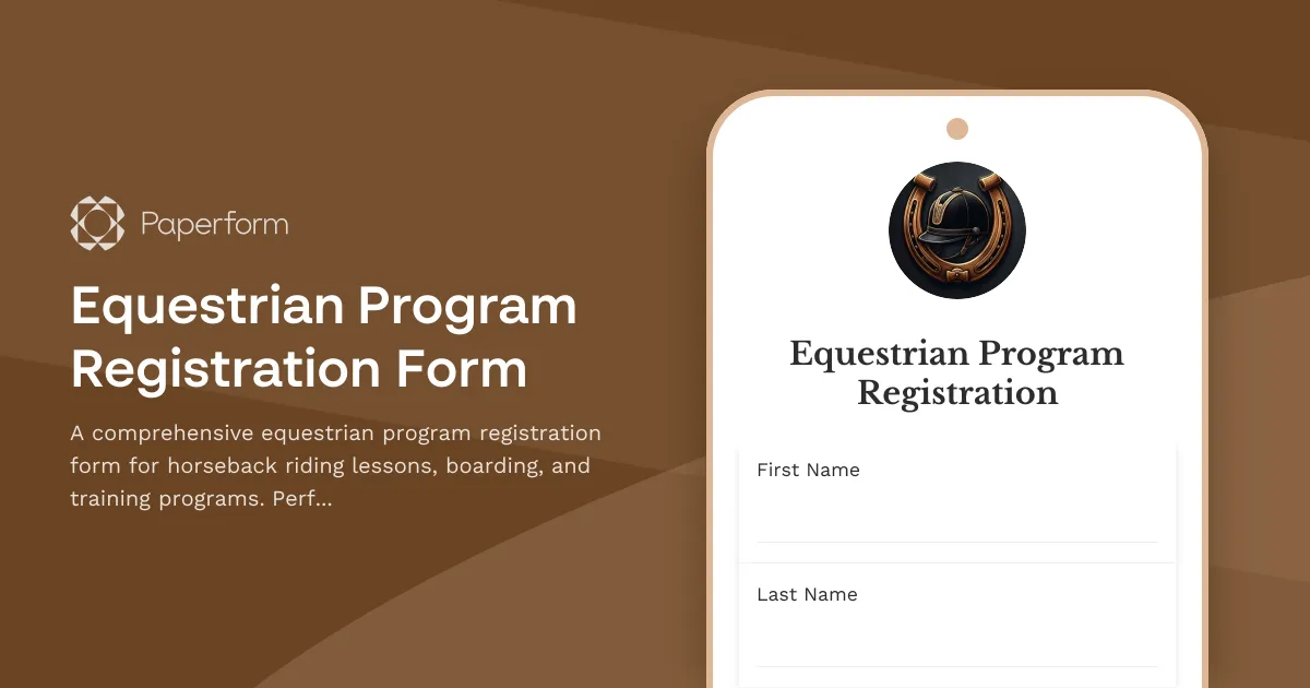Equestrian Program Registration Form