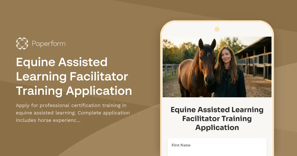 Equine Assisted Learning Facilitator Training Application