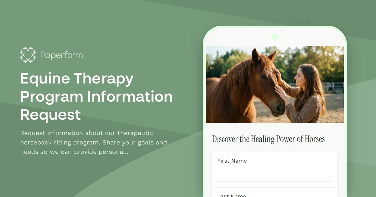 Equine Therapy Program Information Request