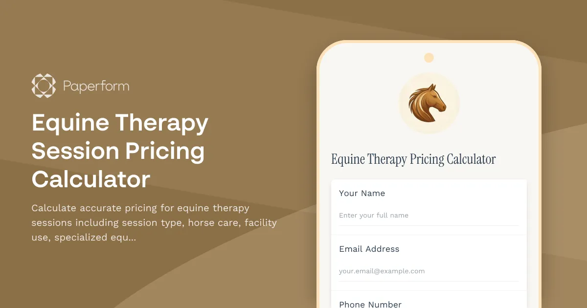 Equine Therapy Session Pricing Calculator