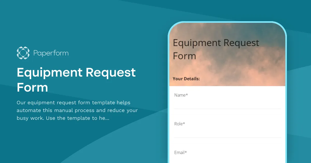 Equipment Request Form