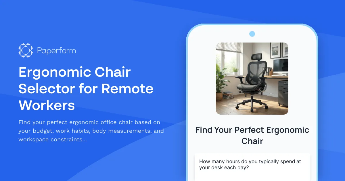 Ergonomic Chair Selector for Remote Workers