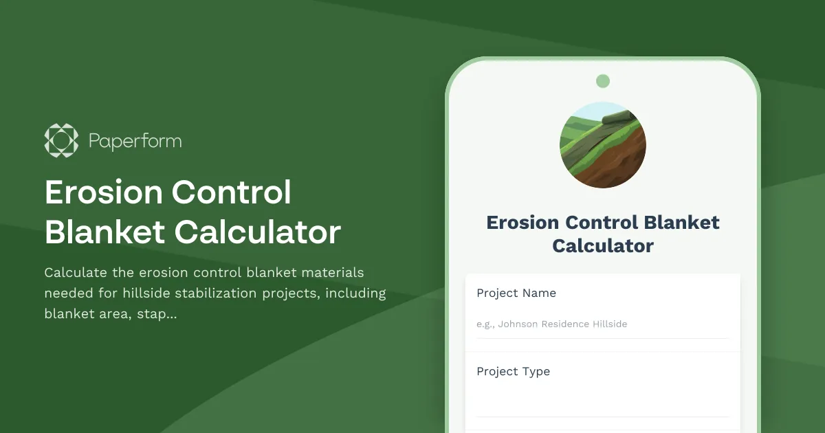 Erosion Control Blanket Calculator