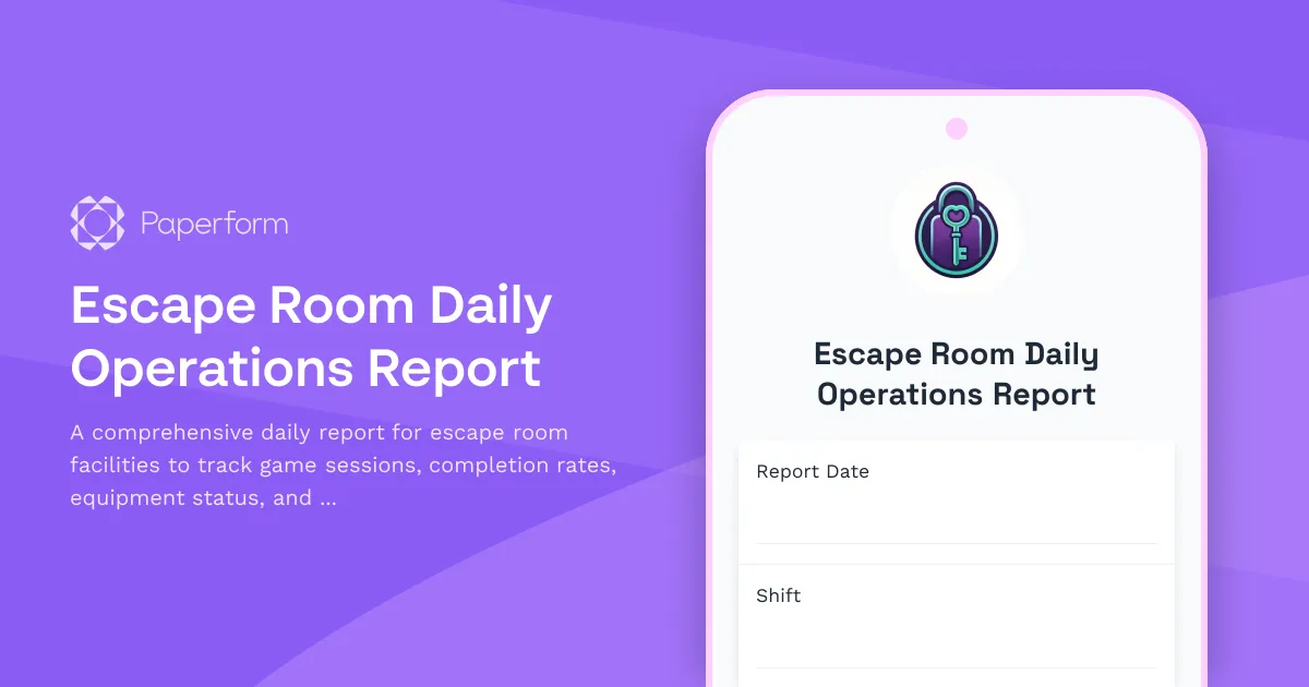 Escape Room Daily Operations Report