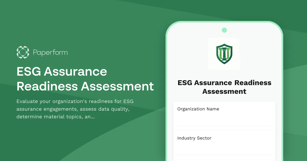 ESG Assurance Readiness Assessment