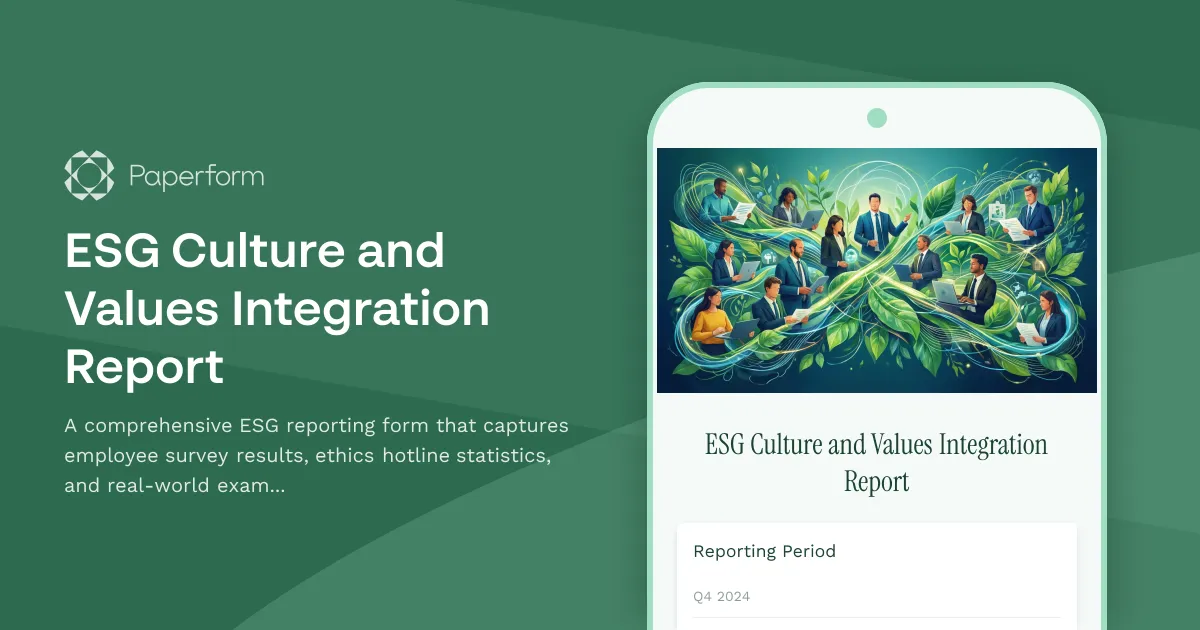 ESG Culture and Values Integration Report
