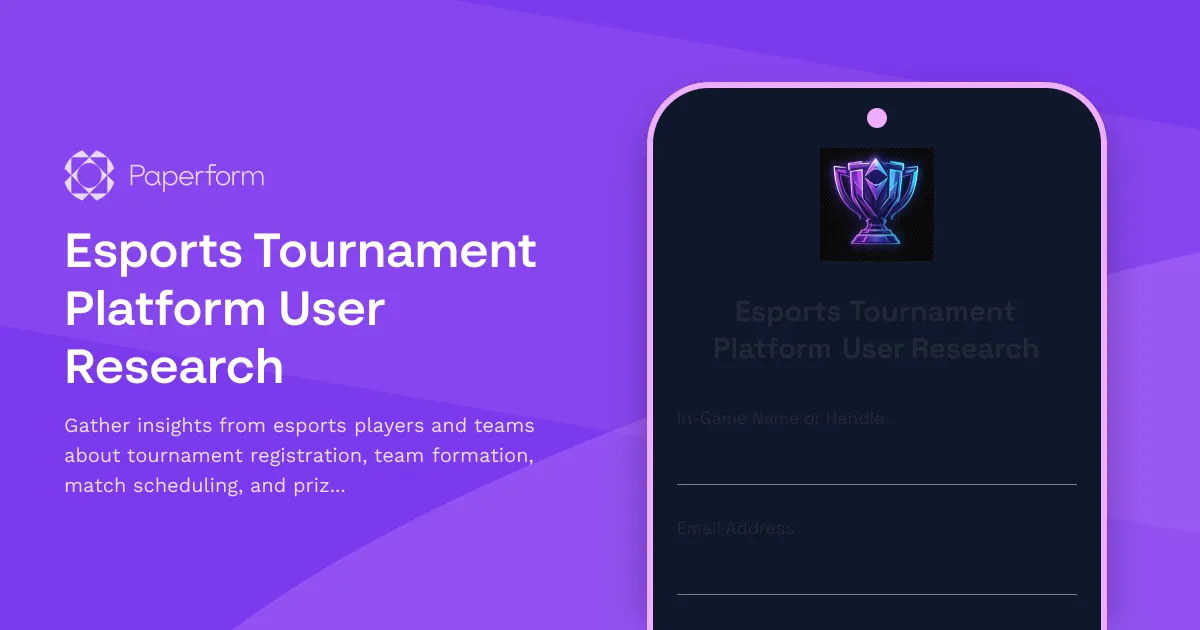 Esports Tournament Platform User Research