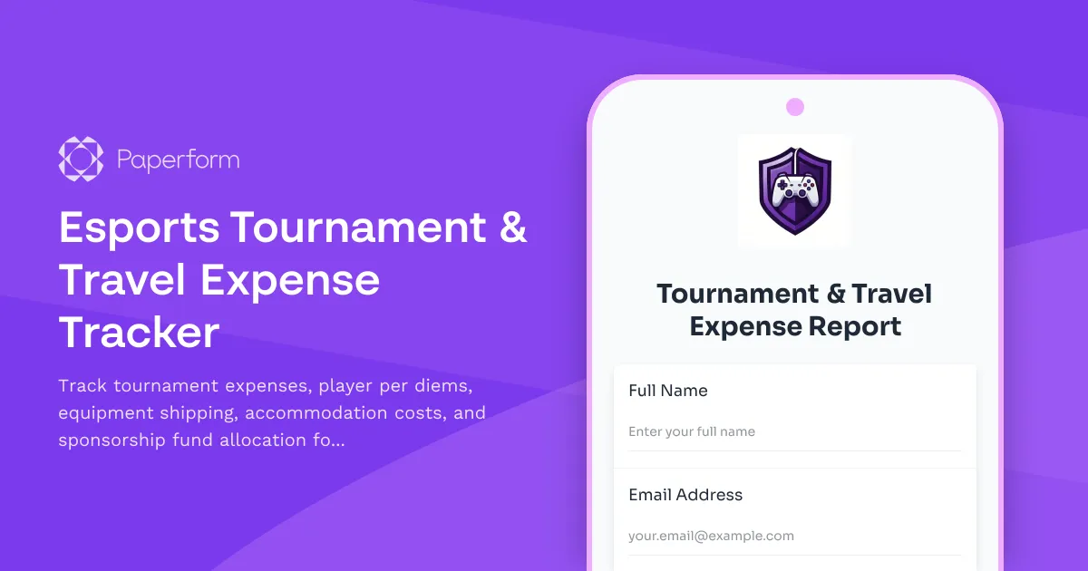 Esports Tournament & Travel Expense Tracker