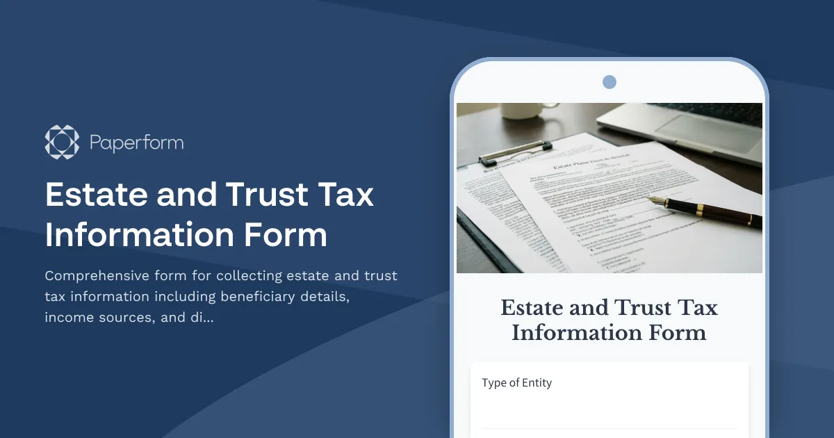 Estate and Trust Tax Information Form