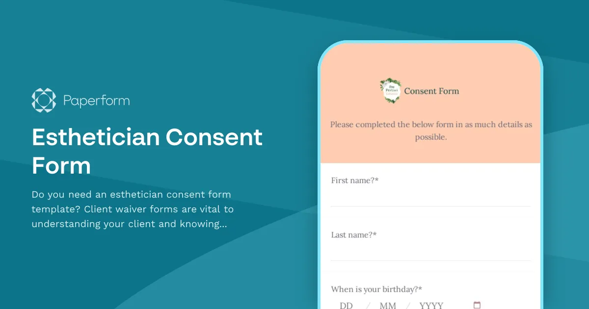 Esthetician Consent Form